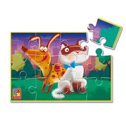 М'які пазли Vladi Toys Кіт та Песик, укр. мова, 12 елементів VT1103-43 (укр)