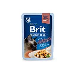 Корм вологий Brit Premium Delicate Fillets in Gravy Chicken для Sterilized для стерилізованих кішок філе в соусі курка 85 г