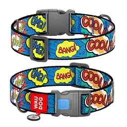 Ошейник для собак нейлоновый Waudog Nylon с QR-паспортом "ВАУ" пластиковый фастекс XXL Ш 35 мм Д 46-70 см