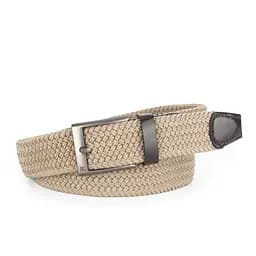 Ремень-резинка мужской JK-35007 (110 см) бежевый плетеный