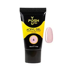 Акригель для наращивания ногтей YouPOSH Acrygel Gel 30 мл №6 Персиковый с шимером