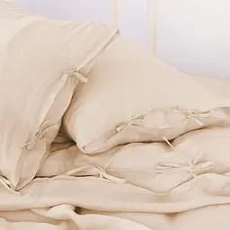 Комплект постільної білизни MirSon Natural Linen Amalia льон полуторний євро помаранчево-рожевий (2200008248710) - мініатюра 6