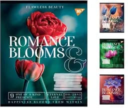 Тетради ученические 18 листов клетка Yes Romance blooms, 25 шт. в упаковке