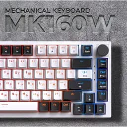 Клавіатура USB GamePro MK160W Hot-Swap Red Swich RGB UA White (MK160W) UA - мініатюра 6