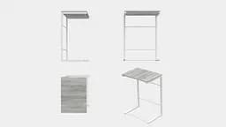 Столик Террі Ferrum-decor 650x440x330 Білий метал ДСП Бетон 16 мм (FRD-104661) - мініатюра 8