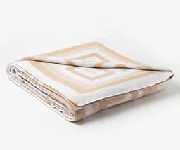 Ковдра бавовняна Vladi Греція 170х210 біло-бежева