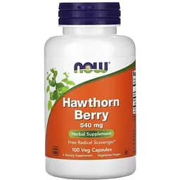 Боярышник Now Foods Hawthorn Berry 540 мг 100 вегетарианских капсул