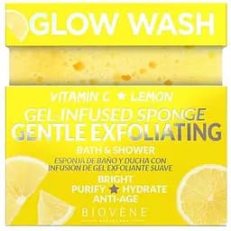 Губка для ніжного відлущування Biovene Glow Wash Gentle Exfoliating Vitamin C & Lemon Gel-Infused Sponge 75 г