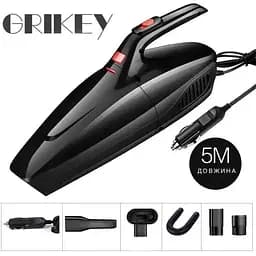Автомобільний пилосос Grikey 1 дротовий для сухого/вологого прибирання з 3 насадками 5кПа 120W Чорний (GK610) - мініатюра 2
