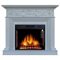 Камінокомплект ArtiFlame RESIDENCE AF28S БІЛИЙ ДУБ Б'ЯНКО, ПАТИНА СРІБЛО