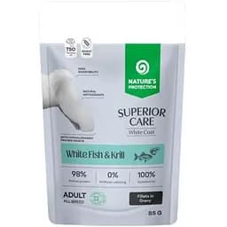 Вологий корм для собак Nature's Protection Superior Care White Dogs Grain Free Adult All White Fish and Krill 85 г (NPSC70465)