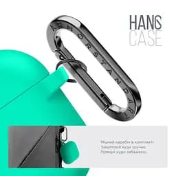 Силіконовий чохол для навушників Apple AirPods 3, Hang Case, бірюзовий, ультратонкий захисний кейс товщиною 2 мм, захист від подряпин, пилу та ударів, компактний, з карабіном для кріплення, ArmorStandart (ARM60316) - мініатюра 4
