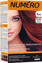 Краска для волос Numero Hair Professional Intense red dark blonde тон 6.66 темный насыщенно красный блонд 140 мл