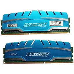 Оперативна пам'ять Crucial Ballistix Sport 8GB (2x4GB) DDR3 1600Mhz PC3-12800 BLS4G3D169DS3.16FER2 Б/В