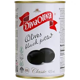 Маслини чорні без кісточки Diva Oliva XXL 425 мл (390 г) 