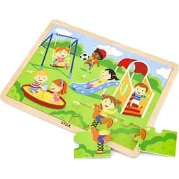 Дерев'яний пазл Viga Toys Парк розваг 16 елементів (51454) - мініатюра 2