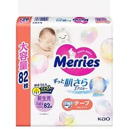 Підгузки Merries для новонароджених дихаючі до 5 кг 82 шт.