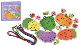 Деревянная игрушка Шнуровка, 20x20x4.5 см (в ассортименте)