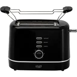 Тостер Adler AD 3224 black 850Вт/ 2 відділення/7 режимів підсмажування/розморожування/підігрів булок