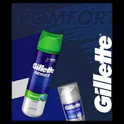 Подарунковий набір Gillette: Гель для гоління Series Sensitive Skin Shave Gel For Men 200 мл + Бальзам після гоління 3в1 Миттєве зволоження 50 мл - мініатюра 2