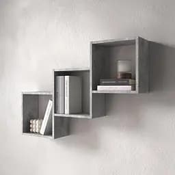 Полиця настінна Vays M-13 Бетон на 3 комірки ЛДСП 98x18x66 см для книг декору дому вітальні офісу