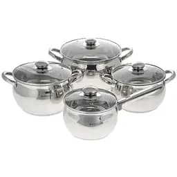 Універсальний набір каструль з кришками Bohmann BH-0508 4 каструлі з нержавіючої сталі
