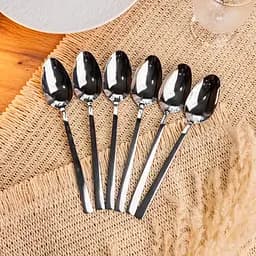 Набор столовых ложек Yiwu из нержавеющей стали, 6 штук, серебристый, 21 см, столовые приборы для сервировки стола HP-16978-16