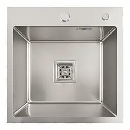 Кухонная мойка Platinum Handmade НSB 450x450x220 нержавейка (квадратный сифон.3,0/1,0), Нержавеющая сталь