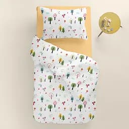 Дитяча постільна білизна в ліжечко COLORFUL FOREST CS2, зелений (TreesColorForest_11Honey_140) - мініатюра 2