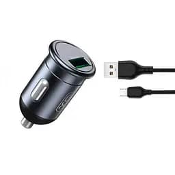 Автомобильное зарядное устройство XO CC46 QC3.0 18W car charger with Micro cable Серый