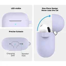 Чохол AhaStyle Colorful Silicone Case для AirPods 4 Lavender [133812] - мініатюра 3