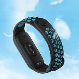 Ремінець Becover Vents Style для Xiaomi Mi Smart Band 5 / Mi Smart Band 6 Black-Blue (705150) - мініатюра 4