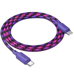Дата кабель Hoco X116 Meridian Type-C to Type-C 60W (1m) Gradient Purple Mix - мініатюра 5