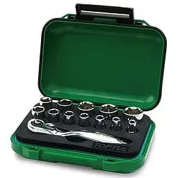 Комплект головок с трещоткой 1/4 13 шт. Toptul hoz0007831