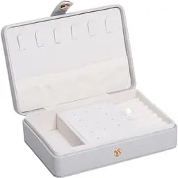 Скринька-органайзер для прикрас Yiwu на кнопці 16x11x4.7 см сіра HP-5-30G