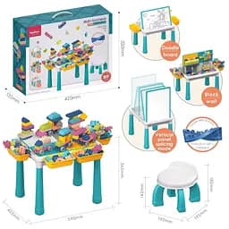 Конструктор A-Toys зі столиком та стільчиком 77 великих деталей 10351A-Q03B - мініатюра 2