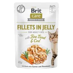 Вологий корм для котів Brit Care Cat pouch 85 г (тріска та форель у желе) - мініатюра 2