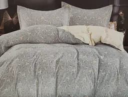 Постельное белье сатин Laura-Grand 24 евро комплект цветочный принт Серый