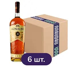 Упаковка коньяка Aznauri 3 звезды 40% 6 л (1 л х 6 шт.)