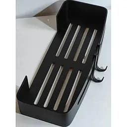 Полка для ванной комнаты из нержавеющей стали с крючками для мочалок подвесная 