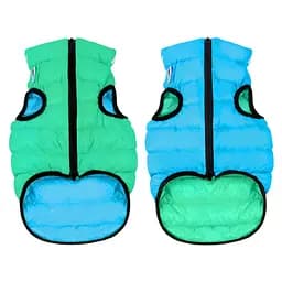 Курточка для собак AiryVest Lumi двухсторонняя, светящаяся в темноте, M45, салатово-голубая