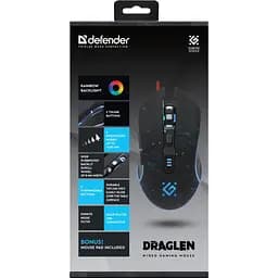 Комп'ютерна мишка Defender Draglen GM-907 ігрова 7200dpi. 6кн. чорна (52907) - мініатюра 3