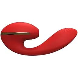 Вакуумный вибратор KisToy Tina с подогревом вагинально-клиторальный диаметр 3.5 см