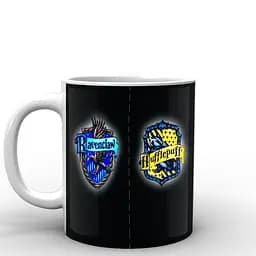 Кухоль GeekLand Harry Potter Гаррі Поттер Факультети Хогвартсу HP.02.013 білий чорний фон 330 мл