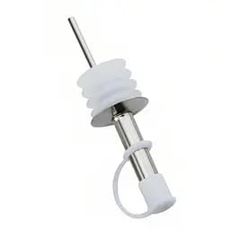 Пробка-носик гейзер дозатор для розливу з пляшки з металевим носиком 9 см, Kitchen Master Білий 85478