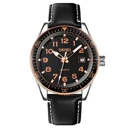 Skmei 9232LRGBK Rose-Gold Black Leather SALE
