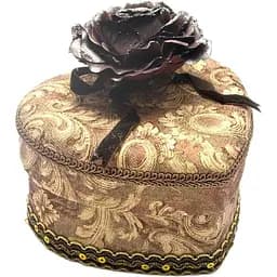 Скринька тканина серце 14.5х13.5х13 см (69-237)