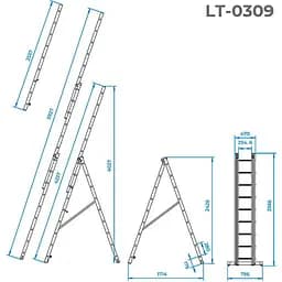 Драбина Intertool LT-0309 [140437] - мініатюра 4