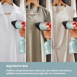 Відпарювач компактний Tefal AeroSteam 1400Вт, 100мл, постійна пара - 20гр, світло-зелений teh0016181 - мініатюра 6