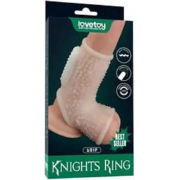 Насадка на пенис Lovetoy Vibrating Drip Knights Ring with Scrotum Sleeve 13 см белый